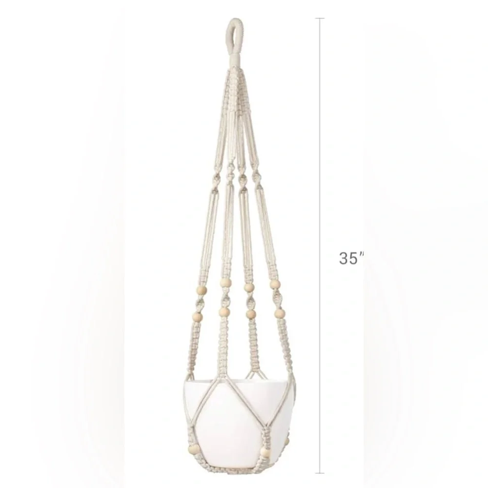 Set of Four Boho Style Plant Hangers - Picture 4 of 10